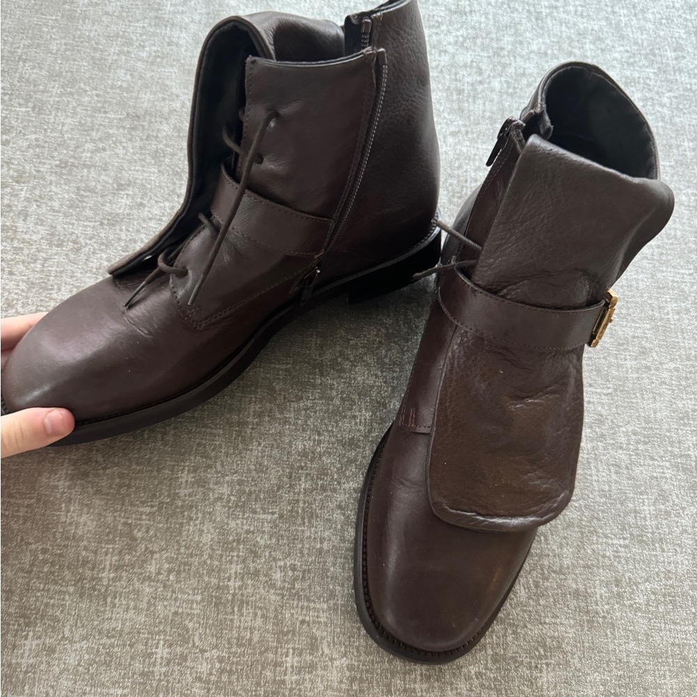 Fabrizio Chini Italian Brown Leather Booties